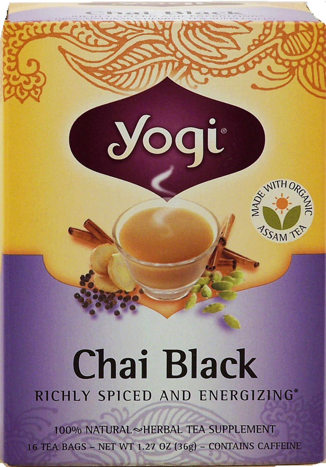 Yogi Chai Black herbal tea supplement, richly spiced and energizing, 16-bags Full-Size Picture